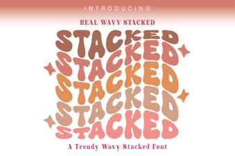 Wavy Stacked Fonts for Design Projects